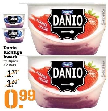 Aanbiedingen Danio luchtige kwark - Danone - Geldig van 30/07/2017 tot 06/08/2017 bij Coop
