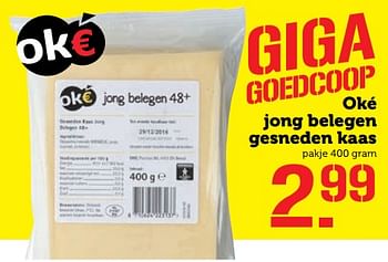 Aanbiedingen Oké jong belegen gesneden kaas - Oké - Geldig van 30/07/2017 tot 06/08/2017 bij Coop