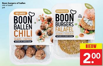 Aanbiedingen Boon burgers of ballen chili of falafel - Huismerk deen supermarkt - Geldig van 30/07/2017 tot 05/08/2017 bij Deen Supermarkten