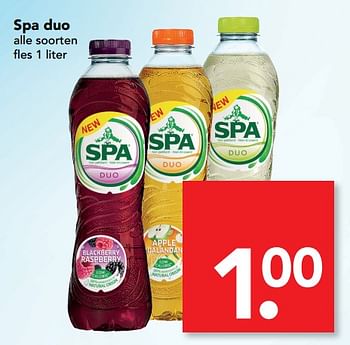 Aanbiedingen Spa duo - Spa - Geldig van 30/07/2017 tot 05/08/2017 bij Deen Supermarkten