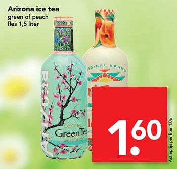 Aanbiedingen Arizona ice tea green of peach - Arizona - Geldig van 30/07/2017 tot 05/08/2017 bij Deen Supermarkten