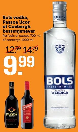 Aanbiedingen Bols vodka, passoa licor of coebergh bessenjenever - Huismerk - Coop - Geldig van 30/07/2017 tot 06/08/2017 bij Coop