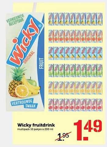 Aanbiedingen Wicky fruitdrink - Wicky - Geldig van 30/07/2017 tot 06/08/2017 bij Coop