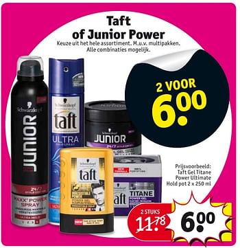 Aanbiedingen Taft gel titane power ultimate hold pot - Taft - Geldig van 01/08/2017 tot 06/08/2017 bij Kruidvat