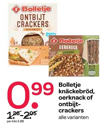 Aanbiedingen Bolletje knäckebröd, oerknack of ontbijtcrackers - Bolletje - Geldig van 27/07/2017 tot 09/08/2017 bij Spar