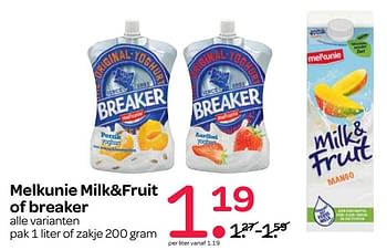 Aanbiedingen Melkunie milk&fruit of breaker - Melkunie - Geldig van 27/07/2017 tot 09/08/2017 bij Spar