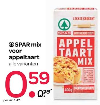 Aanbiedingen Spar mix voor appeltaart - Spar - Geldig van 27/07/2017 tot 09/08/2017 bij Spar