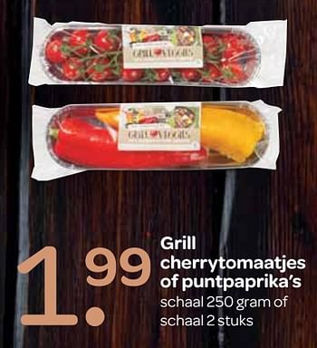 Aanbiedingen Grill cherrytomaatjes of puntpaprika`s - Huismerk - Spar  - Geldig van 27/07/2017 tot 09/08/2017 bij Spar