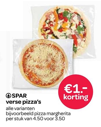 Aanbiedingen Spar verse pizza`s - Spar - Geldig van 27/07/2017 tot 09/08/2017 bij Spar