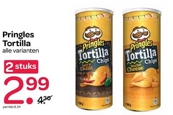 Aanbiedingen Pringles tortilla - Pringles - Geldig van 27/07/2017 tot 09/08/2017 bij Spar