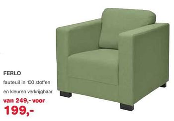 Aanbiedingen Ferlo fauteuil in 100 stoffen en kleuren verkrijgbaar - Huismerk - Trendhopper - Geldig van 26/07/2017 tot 13/08/2017 bij Trendhopper