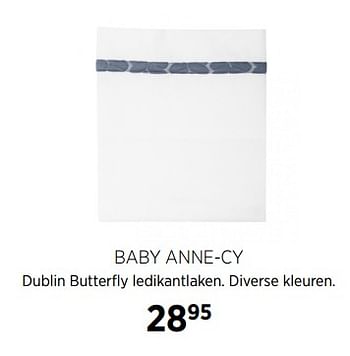 Aanbiedingen Baby anne-cy dublin butterfly ledikantlaken - Baby Anne-Cy - Geldig van 28/07/2017 tot 28/08/2017 bij Babypark