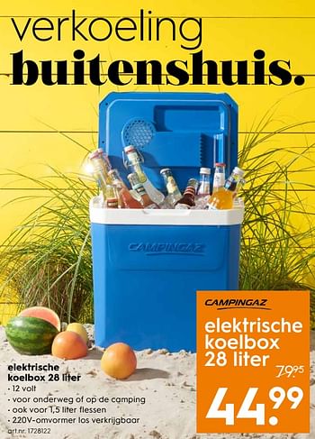 Aanbiedingen Elektrische koelbox 28 liter - Campingaz - Geldig van 29/07/2017 tot 09/08/2017 bij Blokker