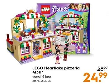 Aanbiedingen Lego heartlake pizzeria 41311 - Lego - Geldig van 29/07/2017 tot 09/08/2017 bij Blokker