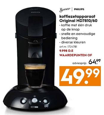 Aanbiedingen Philips koffiezetapparaat original hd7810-60 - Philips - Geldig van 29/07/2017 tot 09/08/2017 bij Blokker