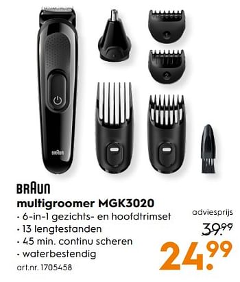 Aanbiedingen Braun multigroomer mgk3020 - Braun - Geldig van 29/07/2017 tot 09/08/2017 bij Blokker