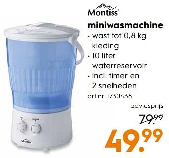 Aanbiedingen Montiss miniwasmachine - Montiss - Geldig van 29/07/2017 tot 09/08/2017 bij Blokker