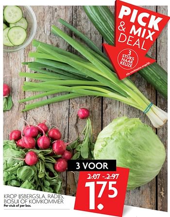 Aanbiedingen Krop ijsbergsla, radijs, bosui of komkommer - Huismerk - Deka Markt - Geldig van 30/07/2017 tot 05/08/2017 bij Deka Markt