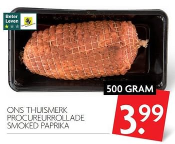 Aanbiedingen Ons thuismerk procureurrollade smoked paprika - Huismerk - Deka Markt - Geldig van 30/07/2017 tot 05/08/2017 bij Deka Markt