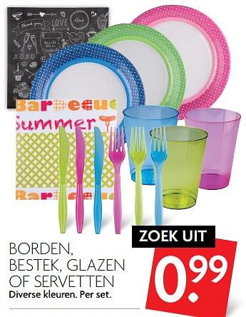 Aanbiedingen Borden, bestek, glazen of servetten - Huismerk - Deka Markt - Geldig van 30/07/2017 tot 05/08/2017 bij Deka Markt