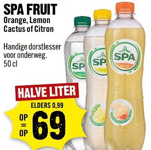 Aanbiedingen Spa fruit orange, lemon cactus of citron - Spa - Geldig van 30/07/2017 tot 05/08/2017 bij Dirk III
