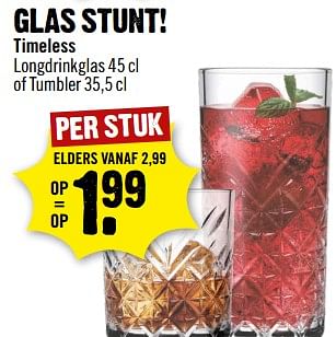 Aanbiedingen Glas stunt timeless - Huismerk - Dirk III - Geldig van 30/07/2017 tot 05/08/2017 bij Dirk III