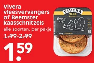 Aanbiedingen Vivera vleesvervangers of beemster kaasschnitzels - Vivera - Geldig van 30/07/2017 tot 05/08/2017 bij Em-té