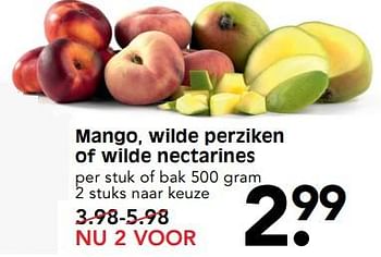 Aanbiedingen Mango, wilde perziken of wilde nectarines - Huismerk - Em-té - Geldig van 30/07/2017 tot 05/08/2017 bij Em-té