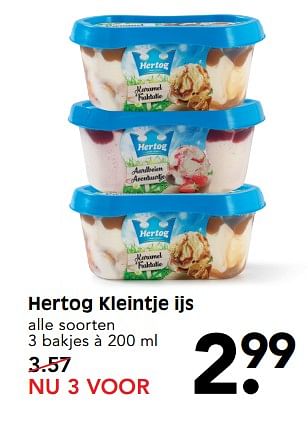 Aanbiedingen Hertog kleintje ijs - Hertog - Geldig van 30/07/2017 tot 05/08/2017 bij Em-té