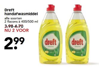 Aanbiedingen Dreft handafwasmiddel - Dreft - Geldig van 30/07/2017 tot 05/08/2017 bij Em-té