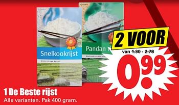 Aanbiedingen 1 de beste rijst - 1 de beste - Geldig van 30/07/2017 tot 05/08/2017 bij Lekker Doen
