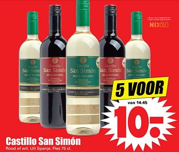 Aanbiedingen Castillo san simón - Rode wijnen - Geldig van 30/07/2017 tot 05/08/2017 bij Lekker Doen