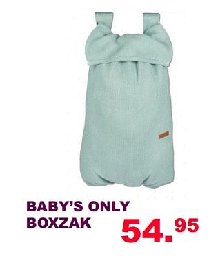 Aanbiedingen Baby`s only boxzak - Baby's Only - Geldig van 30/07/2017 tot 20/08/2017 bij Baby & Tiener Megastore