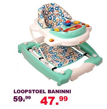 Aanbiedingen Loopstoel baninni - Baninni - Geldig van 30/07/2017 tot 20/08/2017 bij Baby & Tiener Megastore