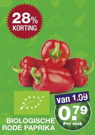 Aanbiedingen Biologische rode paprika - Huismerk - Aldi - Geldig van 31/07/2017 tot 05/08/2017 bij Aldi