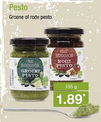 Aanbiedingen Pesto groene of rode pesto - Mama Nature - Geldig van 31/07/2017 tot 05/08/2017 bij Aldi
