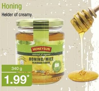 Aanbiedingen Honing helder of creamy - Honeysun - Geldig van 31/07/2017 tot 05/08/2017 bij Aldi
