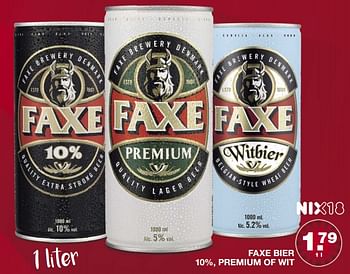 Aanbiedingen Faxe bier 10%, premium of wit - FAXE - Geldig van 31/07/2017 tot 05/08/2017 bij Aldi