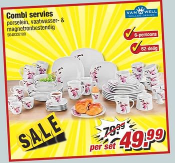 Aanbiedingen Combi servies - Van Well - Geldig van 31/07/2017 tot 06/08/2017 bij Poco