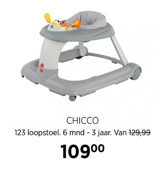 Aanbiedingen Chicco 123 loopstoel - Chicco - Geldig van 28/07/2017 tot 28/08/2017 bij Babypark