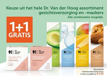 Aanbiedingen Crèmemasker hyaluronzuur - Dr. Van Der Hoog - Geldig van 31/07/2017 tot 13/08/2017 bij Etos