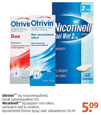 Aanbiedingen Otrivin spray voor volwassenen - Otrivin - Geldig van 31/07/2017 tot 13/08/2017 bij Etos