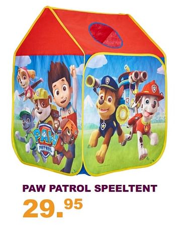 Aanbiedingen Paw patrol speeltent - PAW  PATROL - Geldig van 30/07/2017 tot 10/09/2017 bij Baby & Tiener Megastore