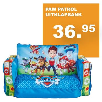Aanbiedingen Paw patrol uitklapbank - PAW  PATROL - Geldig van 30/07/2017 tot 10/09/2017 bij Baby & Tiener Megastore