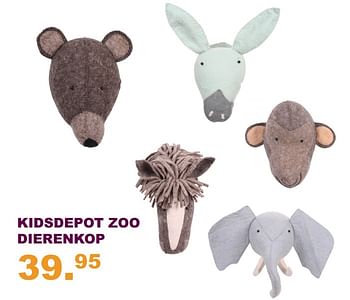 Aanbiedingen Kidsdepot zoo dierenkop - KidsDepot  - Geldig van 30/07/2017 tot 10/09/2017 bij Baby & Tiener Megastore