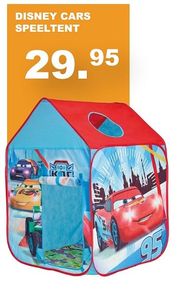 Aanbiedingen Disney cars speeltent - Cars - Geldig van 30/07/2017 tot 10/09/2017 bij Baby & Tiener Megastore