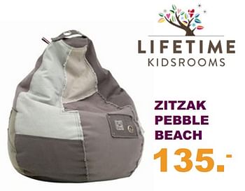 Aanbiedingen Zitzak pebble beach - Lifetime Kidsrooms - Geldig van 30/07/2017 tot 10/09/2017 bij Baby & Tiener Megastore
