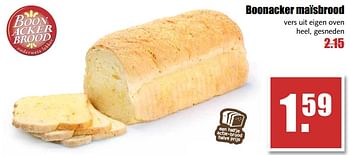 Aanbiedingen Boonacker maïsbrood - Boonacker - Geldig van 31/07/2017 tot 05/08/2017 bij MCD Supermarkten