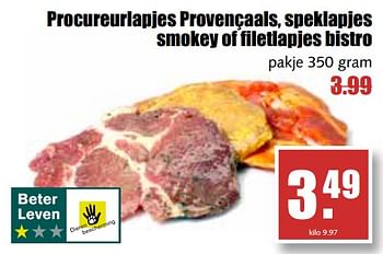 Aanbiedingen Procureurlapjes provençaals, speklapjes smokey of filetlapjes bistro - Huismerk - MCD Supermarkten - Geldig van 31/07/2017 tot 05/08/2017 bij MCD Supermarkten