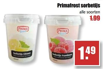 Aanbiedingen Primafrost sorbetijs - Primafrost - Geldig van 31/07/2017 tot 05/08/2017 bij MCD Supermarkten